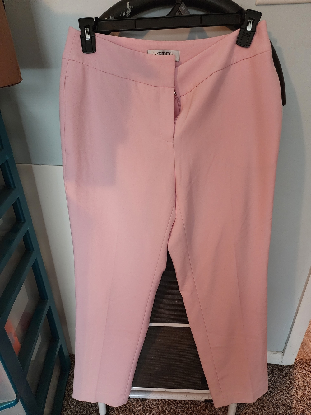 Kasper Pink Straight-Leg Lined Dress Pants